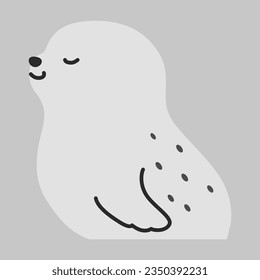 A simple illustration of a sideways seal(black and white)