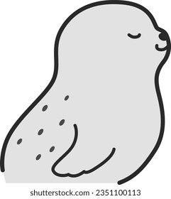 A simple illustration of a sideways seal(black and white)
