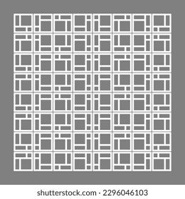 a simple illustration or silhouette bw design of grey greyscale wall brick roster ventilation block, made by concrete, brick, GRC, other natural stone. square shape with 4 unequal holes repeat style