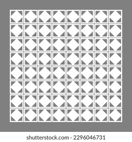 a simple illustration or silhouette bw design of grey greyscale wall brick roster ventilation block, made by concrete, clay, GRC, other natural stone. square shape rhombus diamond repeat style