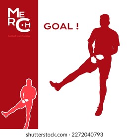 a simple illustration or silhouette celebration by footballer after scoring a winning goal for team in champion football match game. dance (dancing) with 1 leg lifted and both hands clenched in front