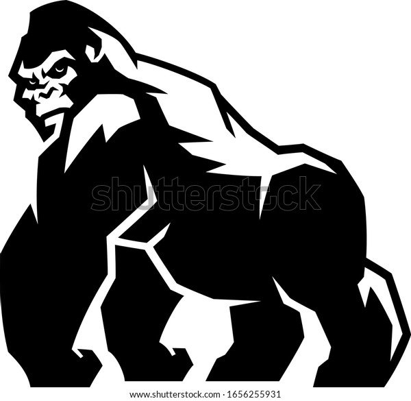 Simple Illustration Silverback Gorilla Stock Vector Royalty Free