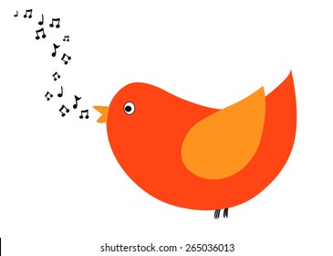 Simple illustration of singing bird