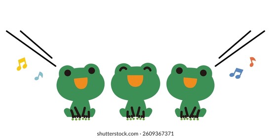 simple illustration of singing frogs