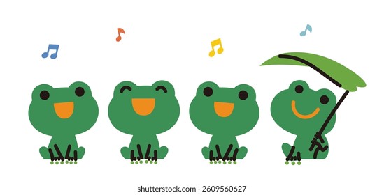 simple illustration of singing frogs