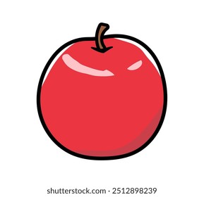 Simple illustration of a single red apple.
