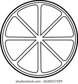 Simple illustration of a sliced ​​tangerine