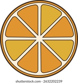 Simple illustration of a sliced ​​tangerine