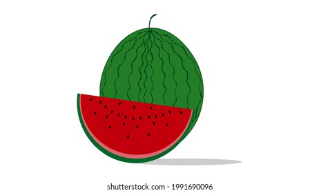 ilustración simple de una sandía en rodajas