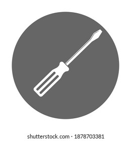Simple illustration of slotted common blade screwdriver flat for apps and websites