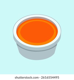 Simple Illustration of a Small Bowl of Chili Sauce