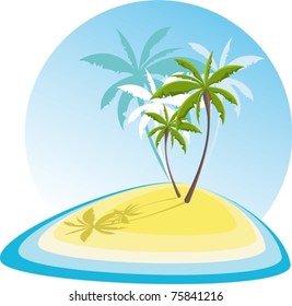 Simple Illustration Small Island Stock Vector (Royalty Free) 75841216 ...