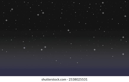 Una simple ilustración de una Pequeña estrella contra un cielo oscuro, creando un ambiente tranquilo y celestial. Ideal para diseños de temática nocturna, imágenes de ensueño y fondos minimalistas.