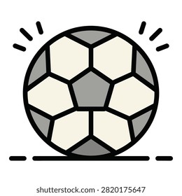 A simple illustration of a soccer ball with motion lines, symbolizing sports and recreation