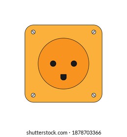 Simple illustration of socket plug icon isolated on background