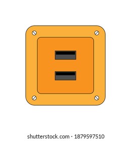 Simple illustration of socket plug icon isolated on background