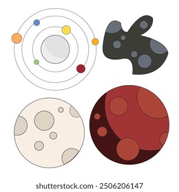 Simple Illustration of Space Planet