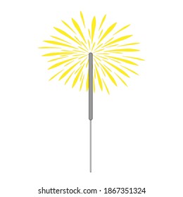 Simple illustration of sparkler icon Concept for Christmas holiday