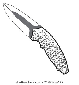 Simple Illustration of Spear Point Knife or Dagger