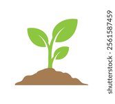 Simple Illustration of a Sprout Emerging from Soil