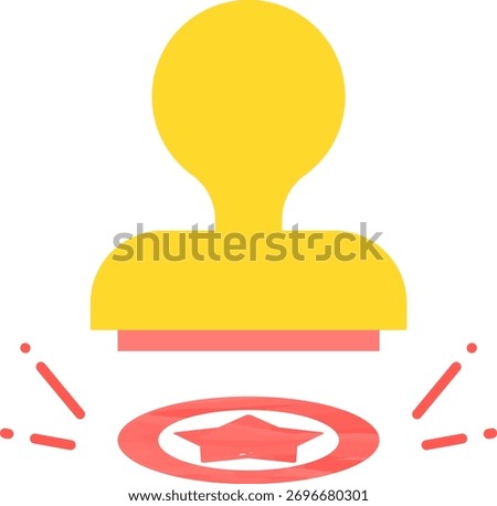 Simple illustration of stamping a seal