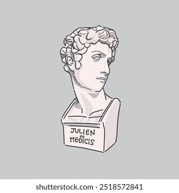 uma simples ilustração de uma estátua de gesso de Julian