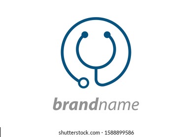 simple illustration stethoscope logo for medical company.