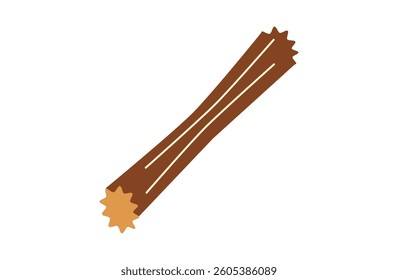 A simple illustration of stick-shaped chocolate churros.
