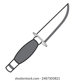 Simple Illustration of Straight Back Dagger or Knife