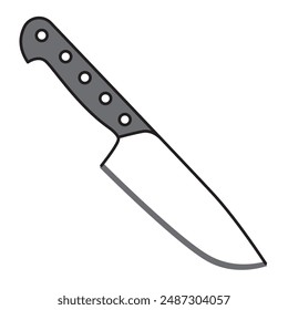 Simple Illustration of Straight Back Knife or Dagger