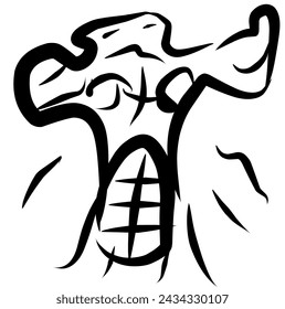 simple illustration of a strong person using scribbled lines