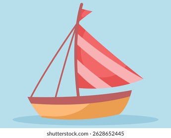 simple illustration of summer sailboat