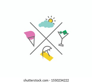 simple illustration of summer and vacation icon 