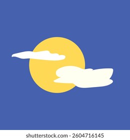 simple illustration of sun and clouds