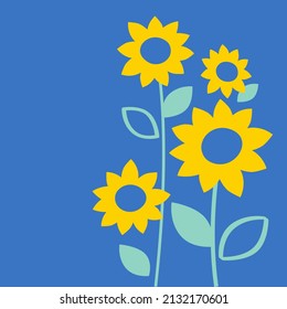 A simple illustration of sunflowers of Ukraine