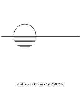 
Simple illustration of a sunset. On white background