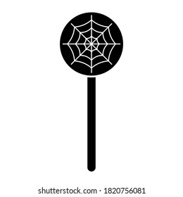 Simple illustration of sweet candy on a stick for halloween day