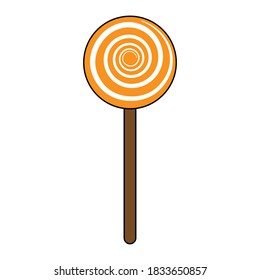 Simple ilustración de dulce con un palo para el día de halloween