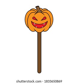Simple ilustración de dulce con un palo para el día de halloween