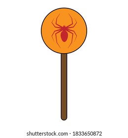 Simple illustration of sweet candy on a stick for halloween day