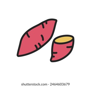 A simple illustration of a sweet potato