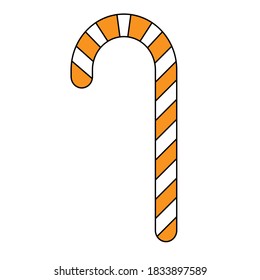 Simple ilustración del dulce palo de caramelo para el día de halloween