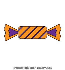 Simple illustration of sweet wrapped candy for halloween day