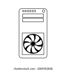 Ilustración simple de la unidad del sistema o del icono de un ordenador personal