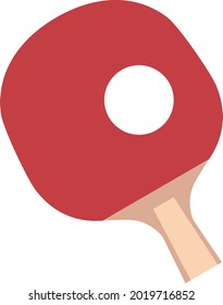A simple illustration of table tennis racket and ball.