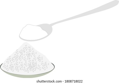 Simple illustration of taking sugar with a spoon