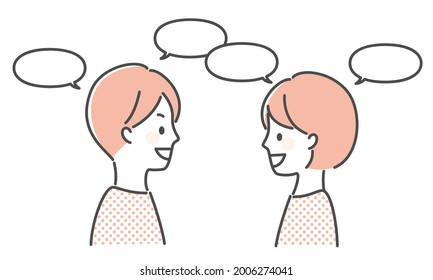 ilustración simple de pareja parlante