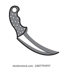 Ilustración simple de la daga del talón, cuchillo