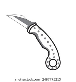 Ilustración simple de cuchillo de talón, daga