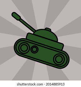 una simple ilustración del tanque en diseño plano, bueno para el icono de juego o el logotipo de aplicaciones